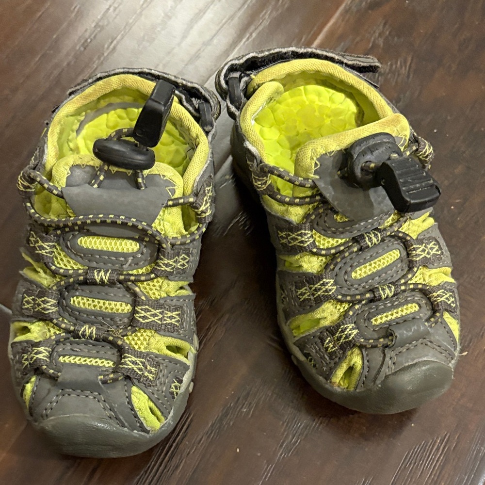 Kids Gray and Yellow Sandals